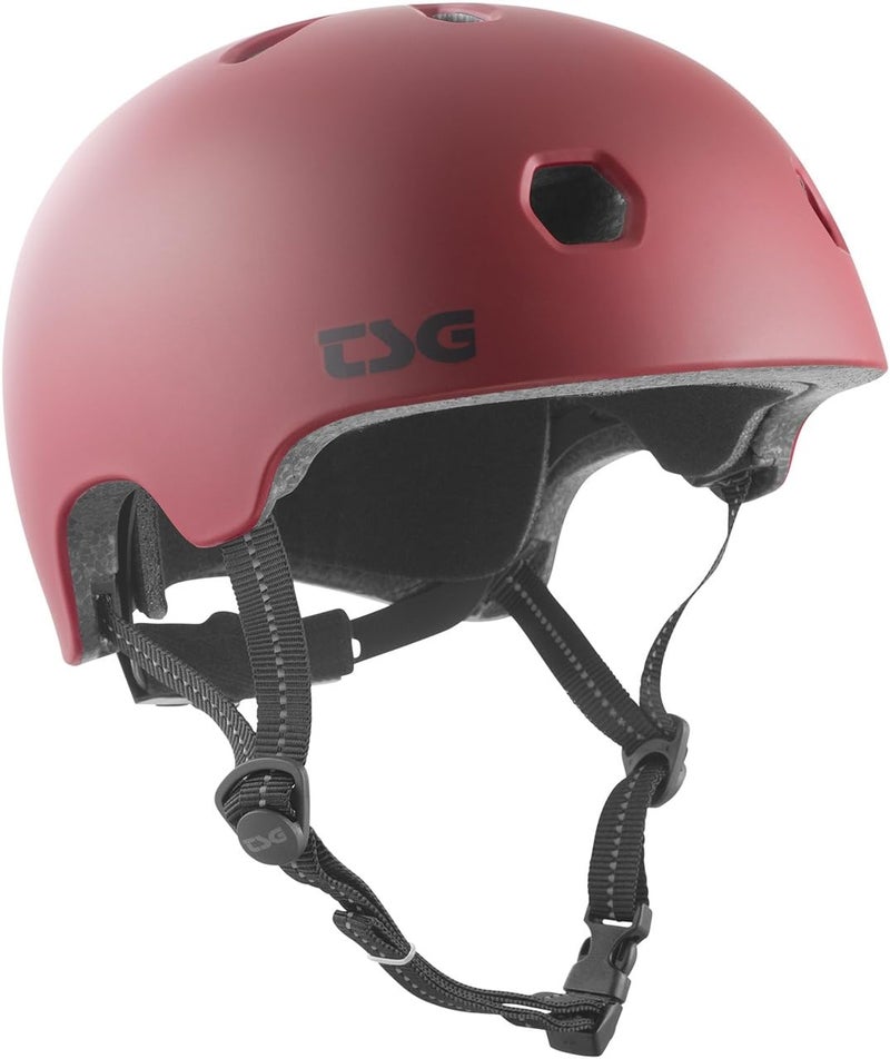 TSG Meta Skate & Bike Helmet with Dial Fit System - Satin Oxblood - Image 1