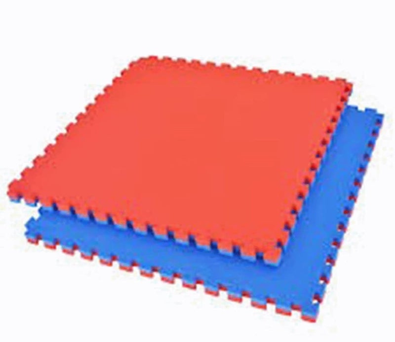 Eva Foam Interlocking Protective Gym flooring mats, Adult Exercise, Yoga,Kids Playground, Outdoor Workout, Toys, Flooring Puzzles, (Multicolor 4 Tiles 50 * 50 cm) (0.78 Inch In Thickness, Red/Blue)
