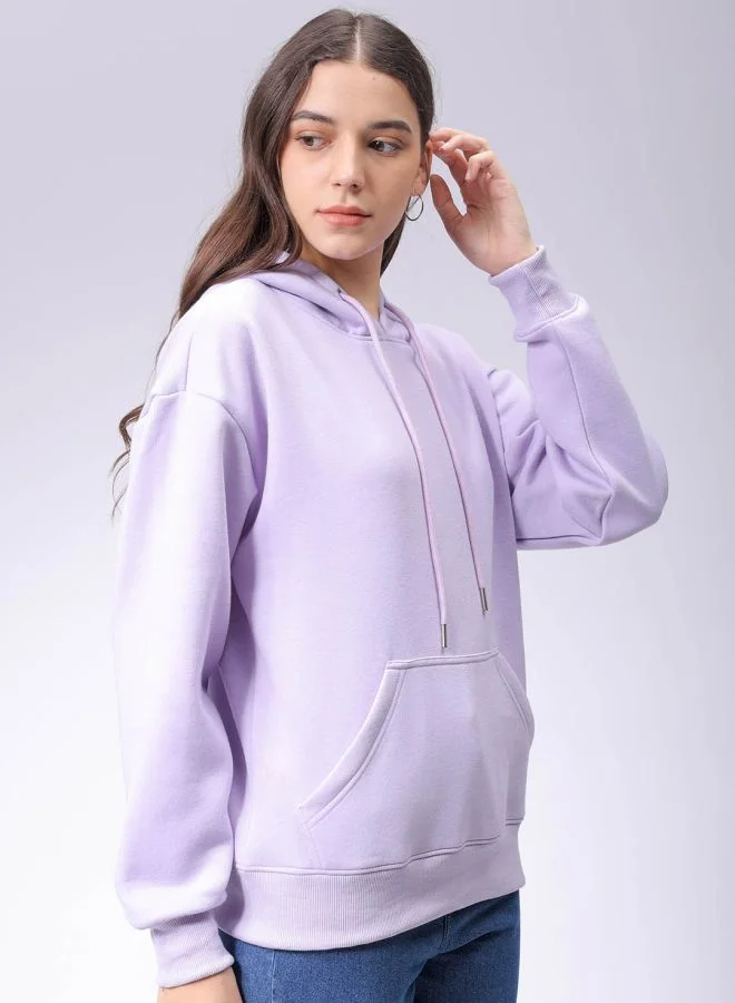 Freehand Women Boxy Fit Graphic Print Hooded Sweatshirt