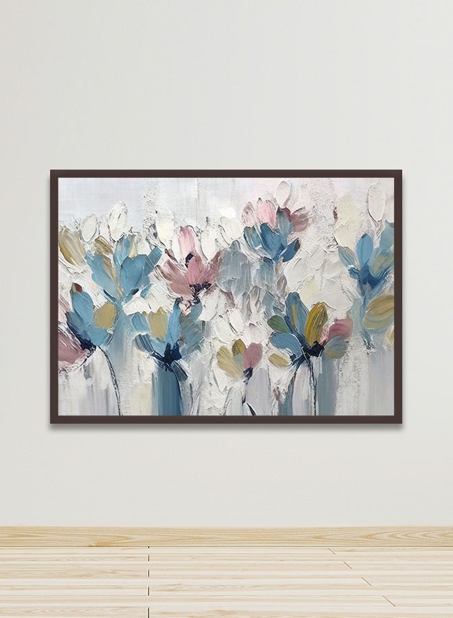 Marktna Canvas Wall Art For Wall Decoration Roses Design With A Hollow Brown Frame Size 120x80cm One Piece - Image 1