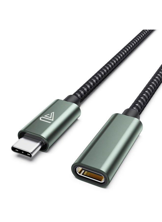 Faracent USB Type C Extension Cable, (6Ft/1.8m) USB 3.1 (5gbps) Male to Female Extender Braided Data Cord for MacBook Air M2/ M1 Pro, iPad Pro 2021, Surface, Samsung Galaxy S20/S10/S9 Blackish Green - Image 1