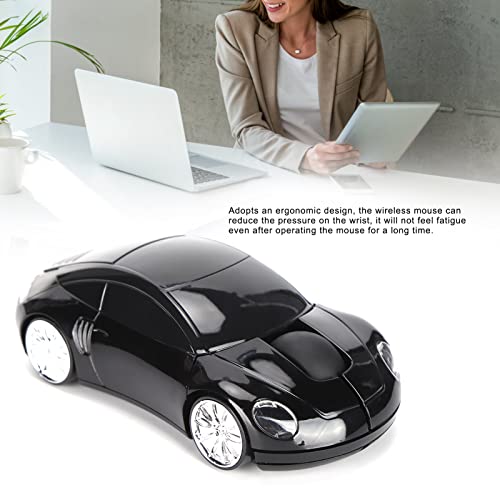 DIMU Laptop Mouse, Wireless Mouse Mini Car Shape Professional Optical Positioning with USB Receiver for Laptop for Computers for Office(Black) - Image 5