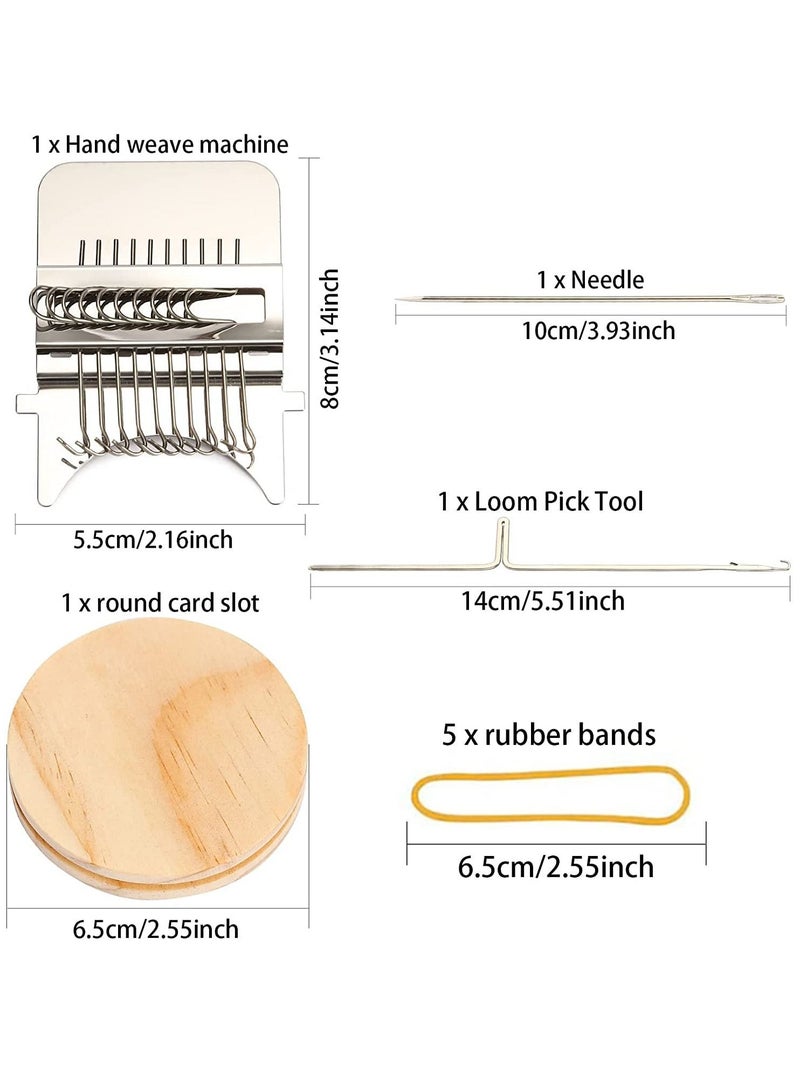 KASTWAVE Darning Loom Speedweve Type Weave Tool, 10 Hooks Wooden Weaving Frame Loom Kit for Beginners Quickly Mending Jeans Repair Holes DIY Beautiful Weaving Arts on Clothes Socks  - Image 5