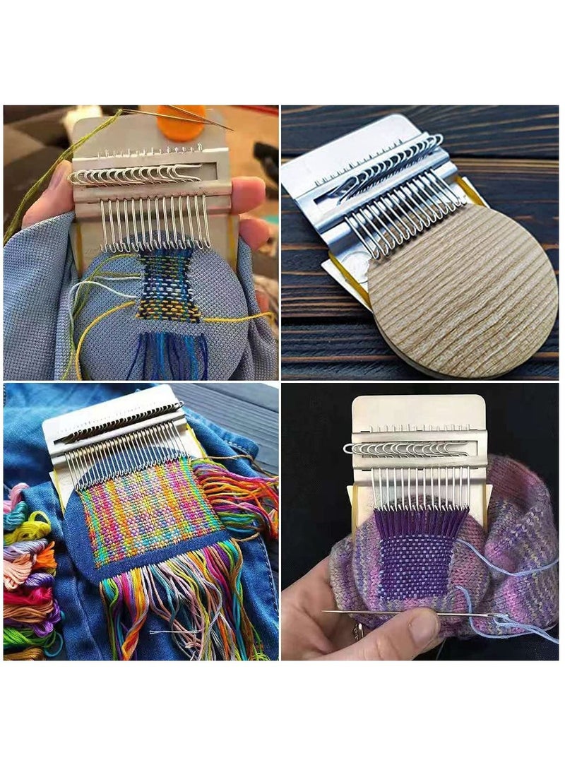 KASTWAVE Darning Loom Speedweve Type Weave Tool, 10 Hooks Wooden Weaving Frame Loom Kit for Beginners Quickly Mending Jeans Repair Holes DIY Beautiful Weaving Arts on Clothes Socks  - Image 3