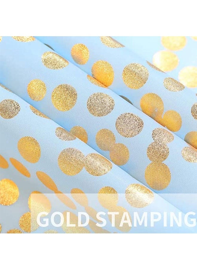 2 Pack Plastic Blue Tablecloth Disposable Blue and Gold Tablecloth for Rectangle Tables 54" x 108" Party Decorations Birthday Thanksgiving Christmas Valentines Wedding Outdoor BBQ Picnic (Blue) - Image 3