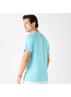 Iconic Iconic Textured T-shirt with Crew Neck and Short Sleeves  - Image 3