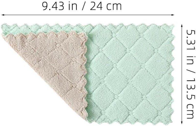 SHERCHPRY 20pcs Super Absorbent Dish Towels Thickened Kitchen Dishcloths Multi-Function Washing Rags for Household Cleaning in Green and Gray - Image 2