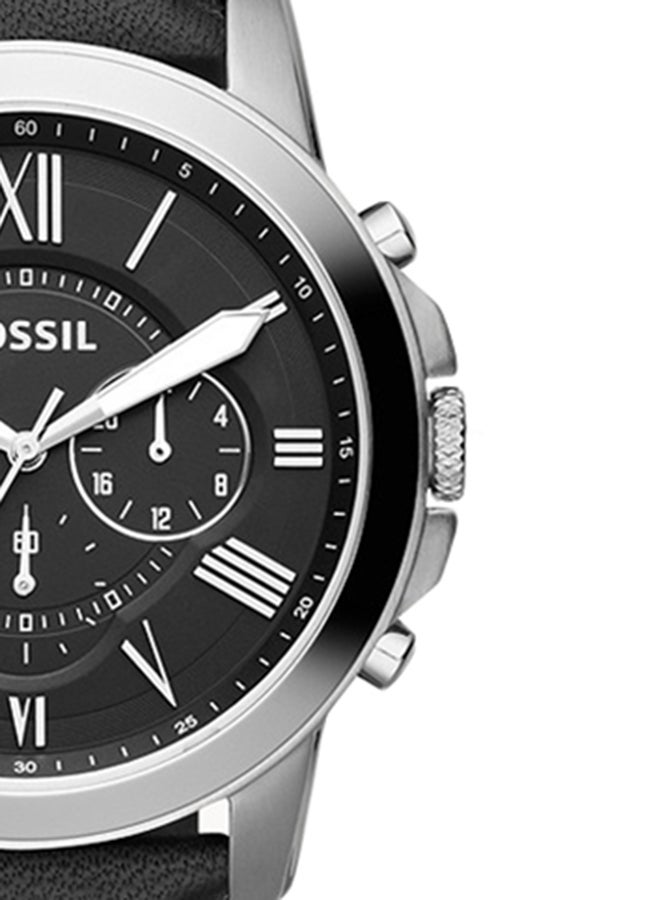 FOSSIL Men Grant Water Resistance Leather Chronograph Watch FS4812IE - 44 mm - Black - Image 5