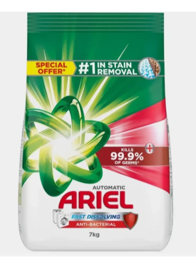 Ariel Fast Dissolving Laundry Detergent Powder - 7 Kg x 3,Green/Full Automatic