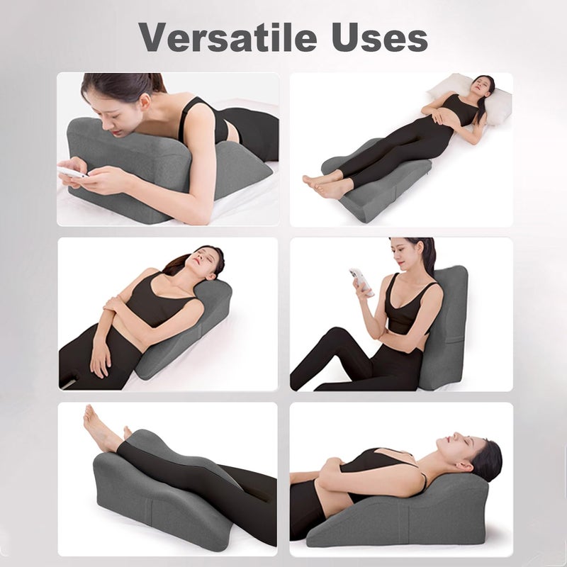 itcozy Leg Elevation Pillow with Soft Memory Foam, Wedge Pillow for Reading, Rest, Surgery, Relieves Back, Swelling, Hip, Knee Pain and Improves Blood Circulation - Image 4