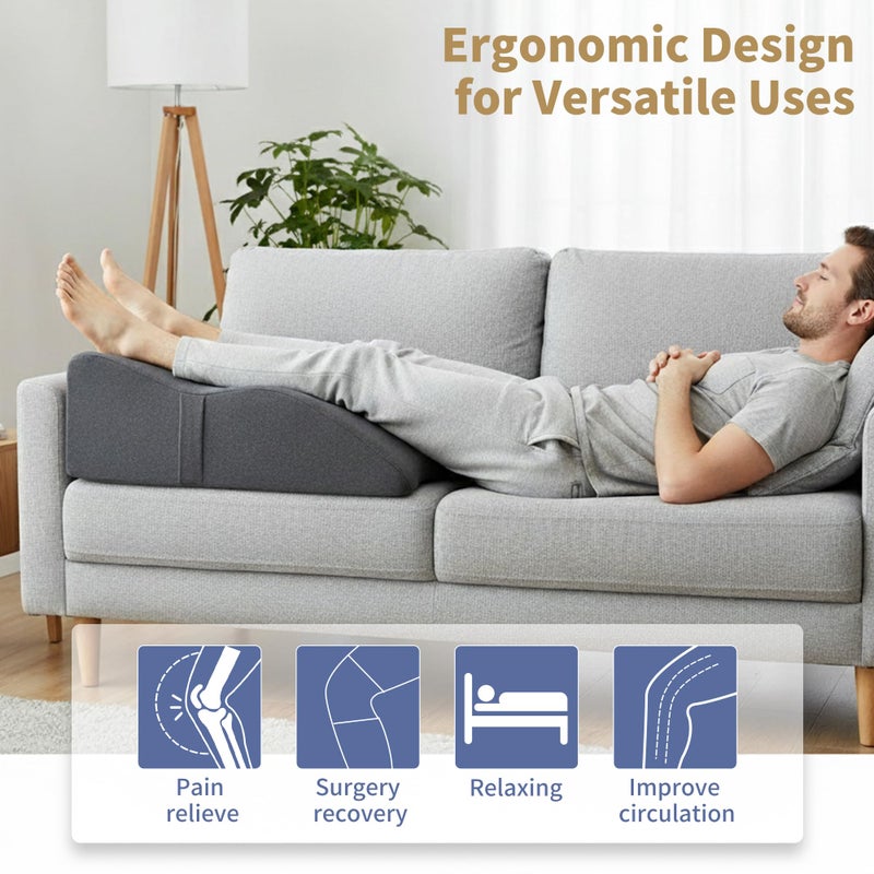 itcozy Leg Elevation Pillow with Soft Memory Foam, Wedge Pillow for Reading, Rest, Surgery, Relieves Back, Swelling, Hip, Knee Pain and Improves Blood Circulation - Image 2