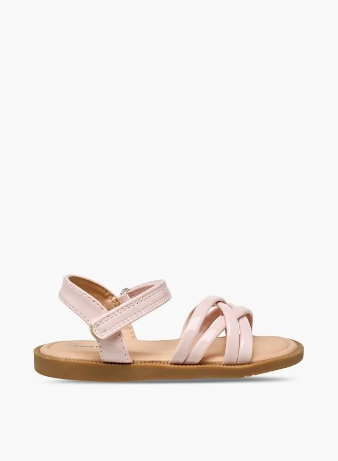 Barefeet Girls Criss-Cross Strap Hook & Loop Sandals