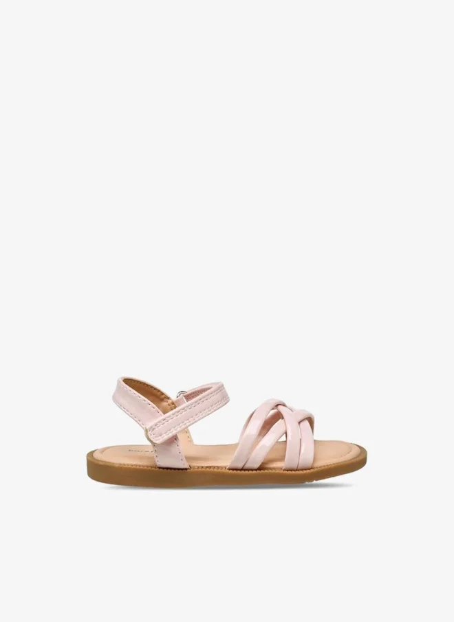 Barefeet Girls Criss-Cross Strap Hook & Loop Sandals