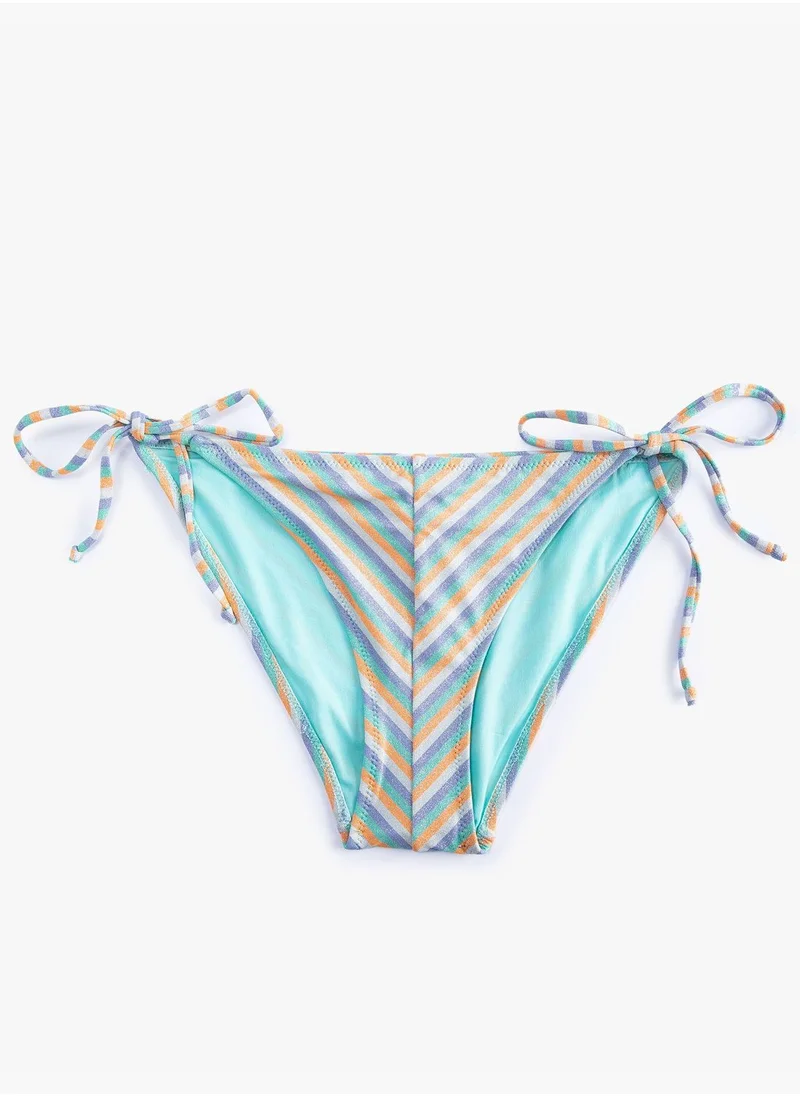 كوتون Side Tie Detail Glittery Bikini Bottom