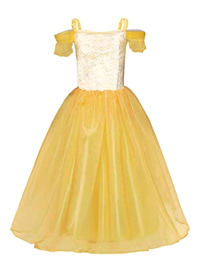 NIBEMINENT 6-Piece Belle Princess Girls Dressing Costume Set With Accessories, 7 - 9 Years - Image 2