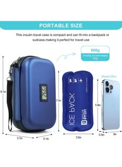 Chabeia Diabetic Insulin Cooler Travel Case - TSA Approved, 48-Hour Cooling with Thermometer Display & 2 Ice Packs  - Image 5