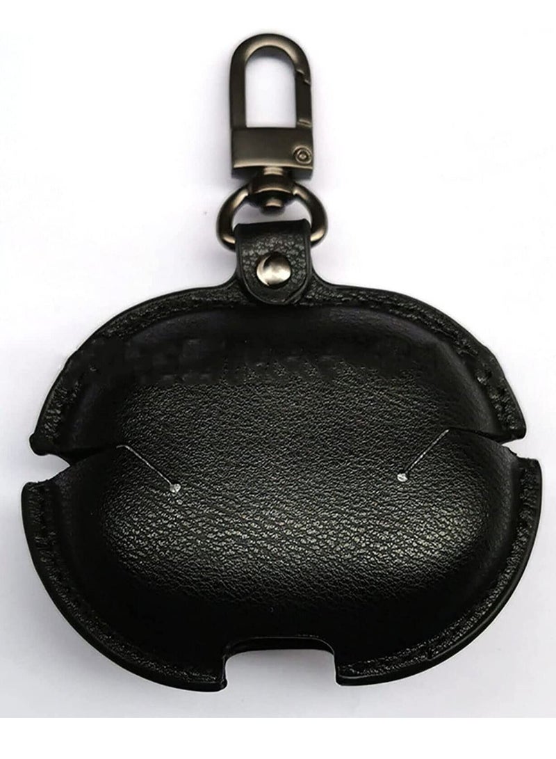 Phone Planet Leather Earphone Cases For Huawei Freebuds 4i, Anti-Shock with Key Metal Holder Soft Cover Protective (Black) - Image 3