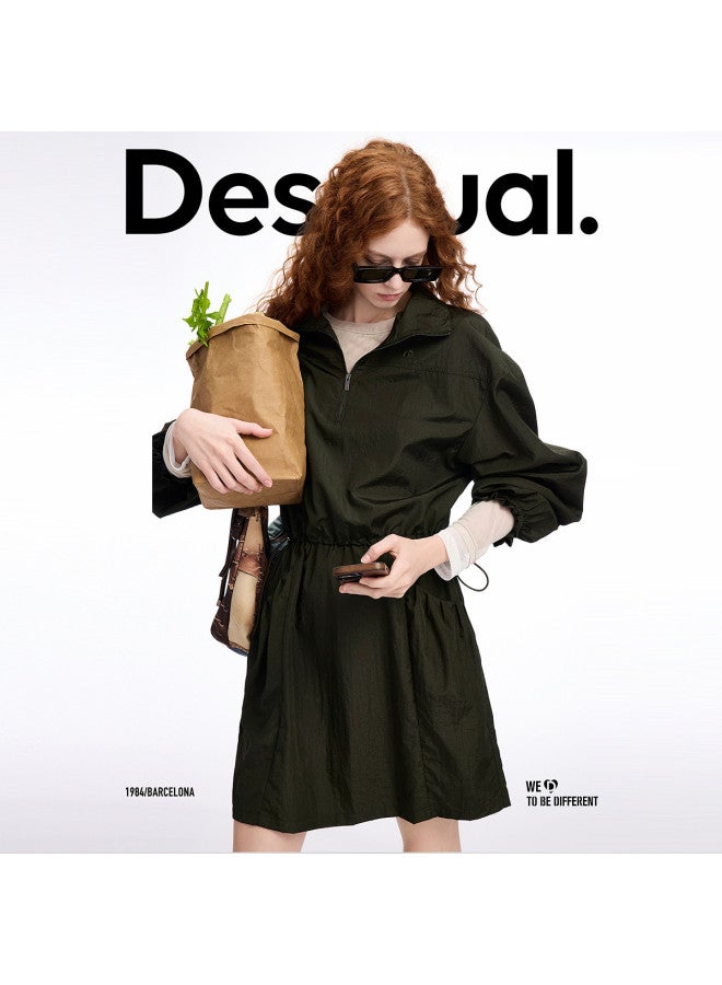 DESIGUAL spring-summer 2025 New Embroidered Cuff Flounce Design Elastic Waist Dress - Image 3