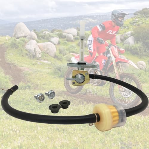 SPNUVR Motorcycle Fuel Petcock Valve Compatible With Honda CRF50F 70F 80F 100F 150F 230F XR50R XR70R XR80R XR100R with Gas Oil Fuel Filter Tubing Fixed spring 16950-GCF-671 16950-GEL-701 - Image 2