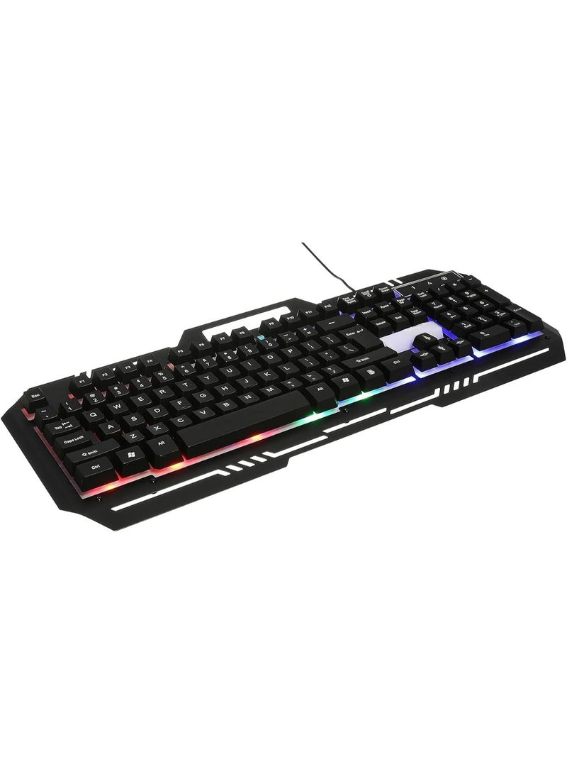 Gaming Keyboard and Mouse Combo, Wired RGB Backlit, KM-K77, Black – for PC and Laptop  - Image 1