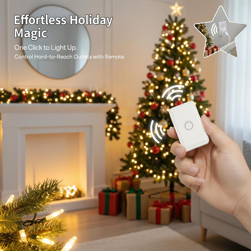 LoraTap Remote Control Outlet: Wireless Wall Switch — 656ft Range — on Off Outlet Switch for Lights & Small Appliances — Pre-Programmed & No Wiring - Image 2