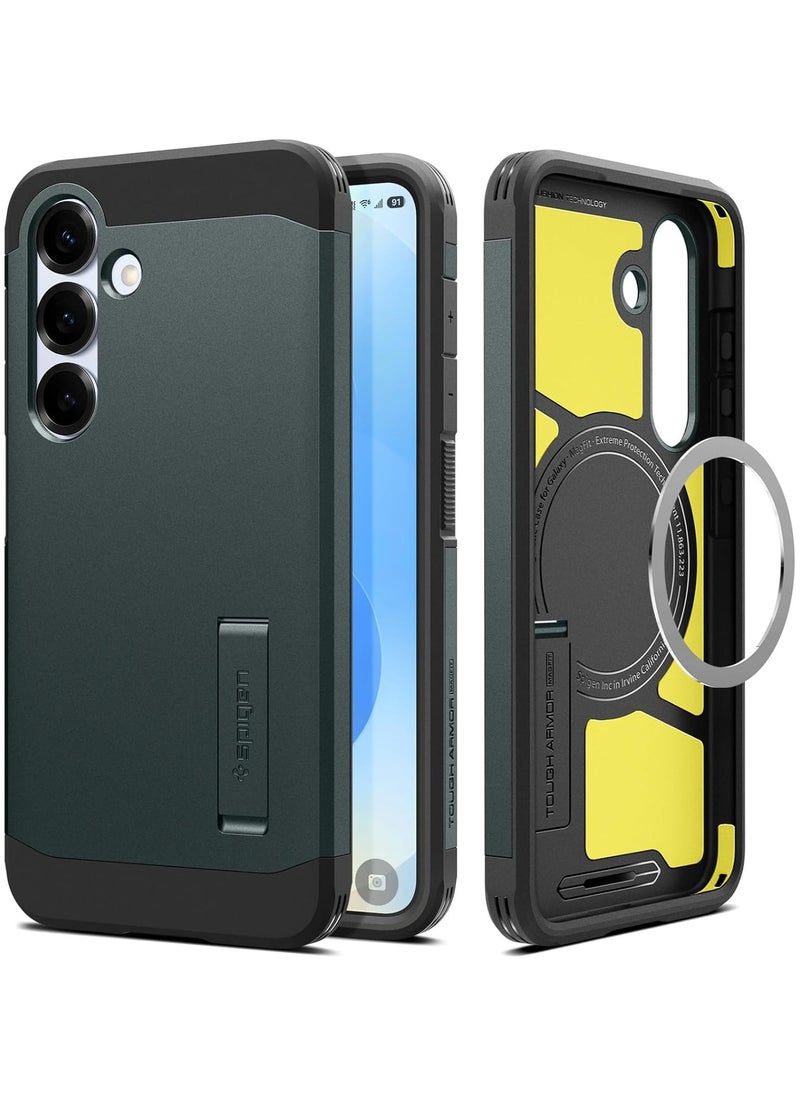 Spigen Tough Armor MagFit for Samsung Galaxy S25 Case Cover with MagSafe (2025) - Abyss Green  - Image 1