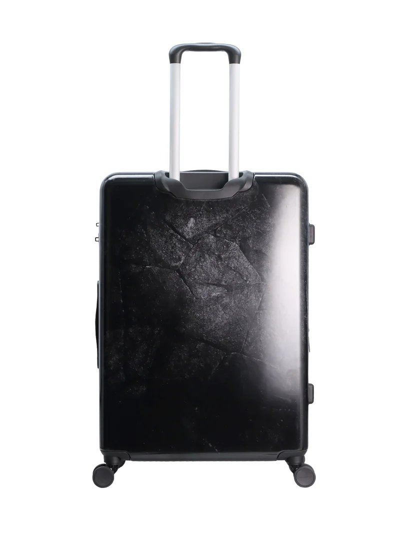 ديسكفري طقم حقائب سفر Discovery Stone ABS صلبة سوداء، متينة وخفيفة الوزن، 4 عجلات مزدوجة، 3 قطع مع قفل TSA (20+24+28 بوصة)