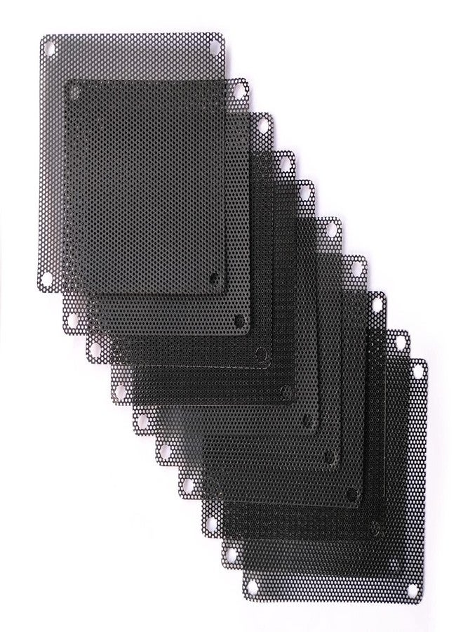 VIP GADGETS 80mm 8cm PVC PC Cooler Fan Dust Filter Case Cover Computer Mesh Black(80mm, 10 Pc Pack) - Image 1