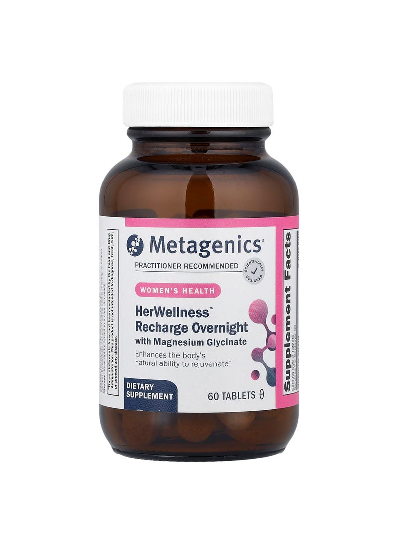 Women's Health, HerWellness™ Recharge Overnight With Magnesium Glycinate, 60 Tablets