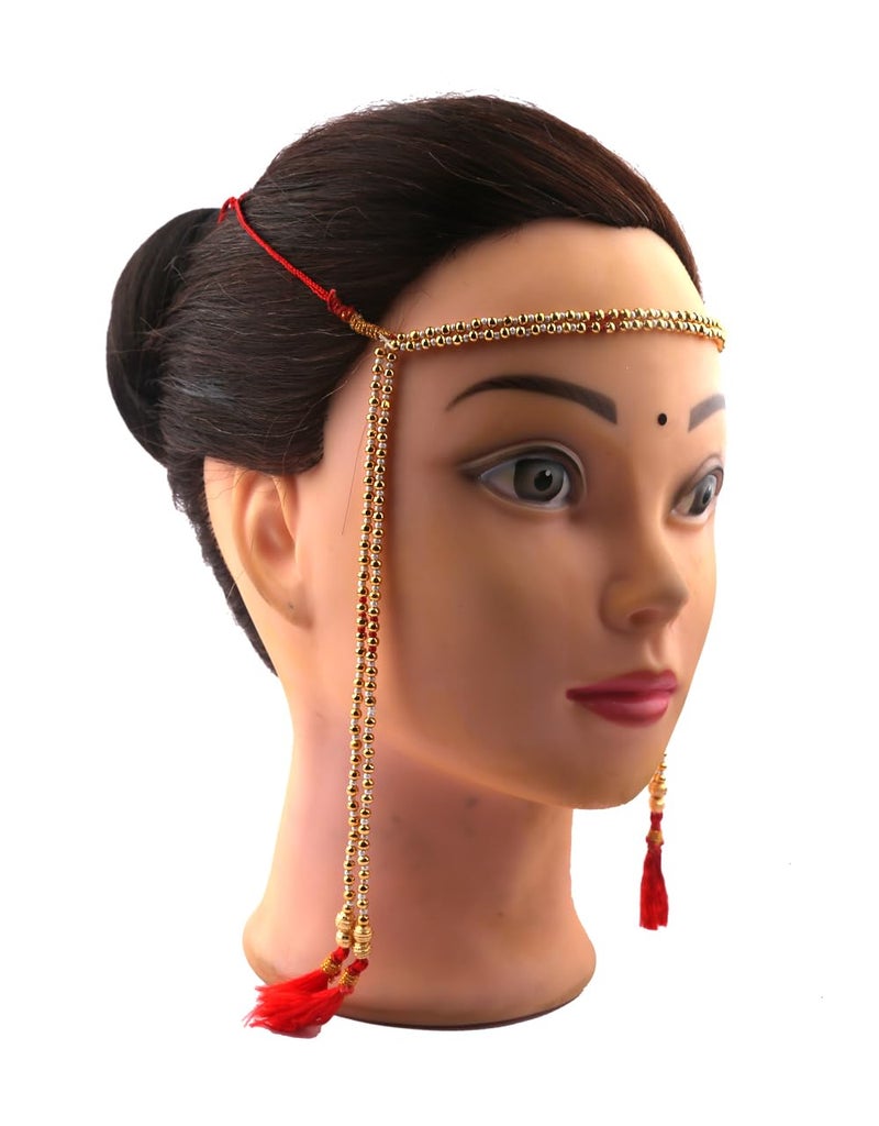 Anuradha موندافاليا أنوراده آرت الذهبية المصممة الأنيقة الرائعة التقليدية لحفل الزفاف الماراثي - Image 2