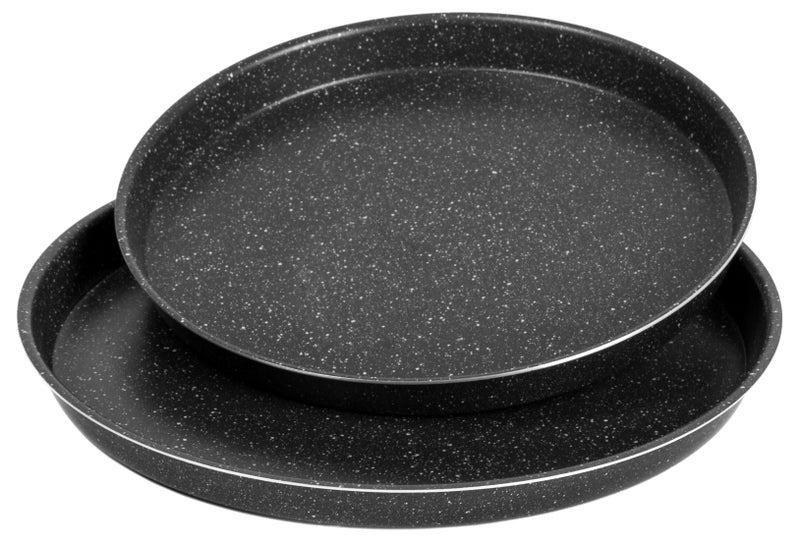 لازورد طقم صينية بيتزا 2 قطعة مقاس 26 - 30 سم جرانيت اسود