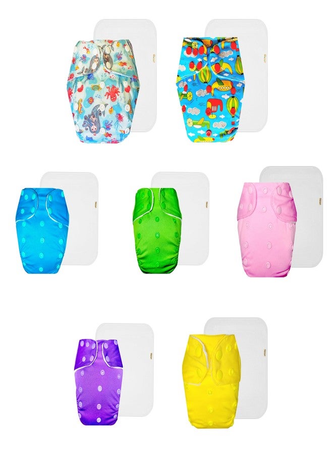 حفاضات دمبلدو القماشية الممتازة مع حشوة قطنية (عبوة من 7) | ناعمة ولطيفة | وسادة ماصة من 6 طبقات | سهلة التنظيف | تغيير حفاضات بدون قلق | من 3 أشهر إلى 3 سنوات | للجنسين - Image 1