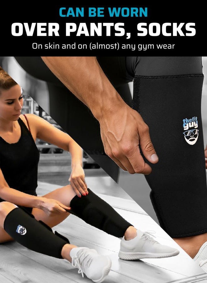 THEFITGUY Weightlifting Deadlift Shin Guards, EasyWear - No Need to Take Off Shoes, Wear Over Skin, Socks, Training Pants and Tights, Ultimate Shin Protection (Pair) - Image 4