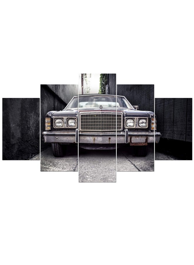 KARTIK KARTIK™ Digital Vintage_Car Print 5 Panel Wall Decor Wall Art Wooden Painting Wallpapers for Home, Office & Gift (30 x 17.5 Inches)  - Image 1