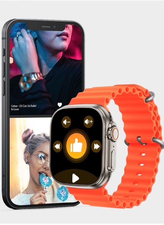 OQUERA - Watch 8 Z66 Ultra Smart Watch Unisex Series 49mm 2 Inch Amoled Bluetooth Calling Health Fitness And Sports Watch Orange - Image 1