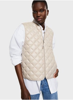 Zip Through Quilted Gilet