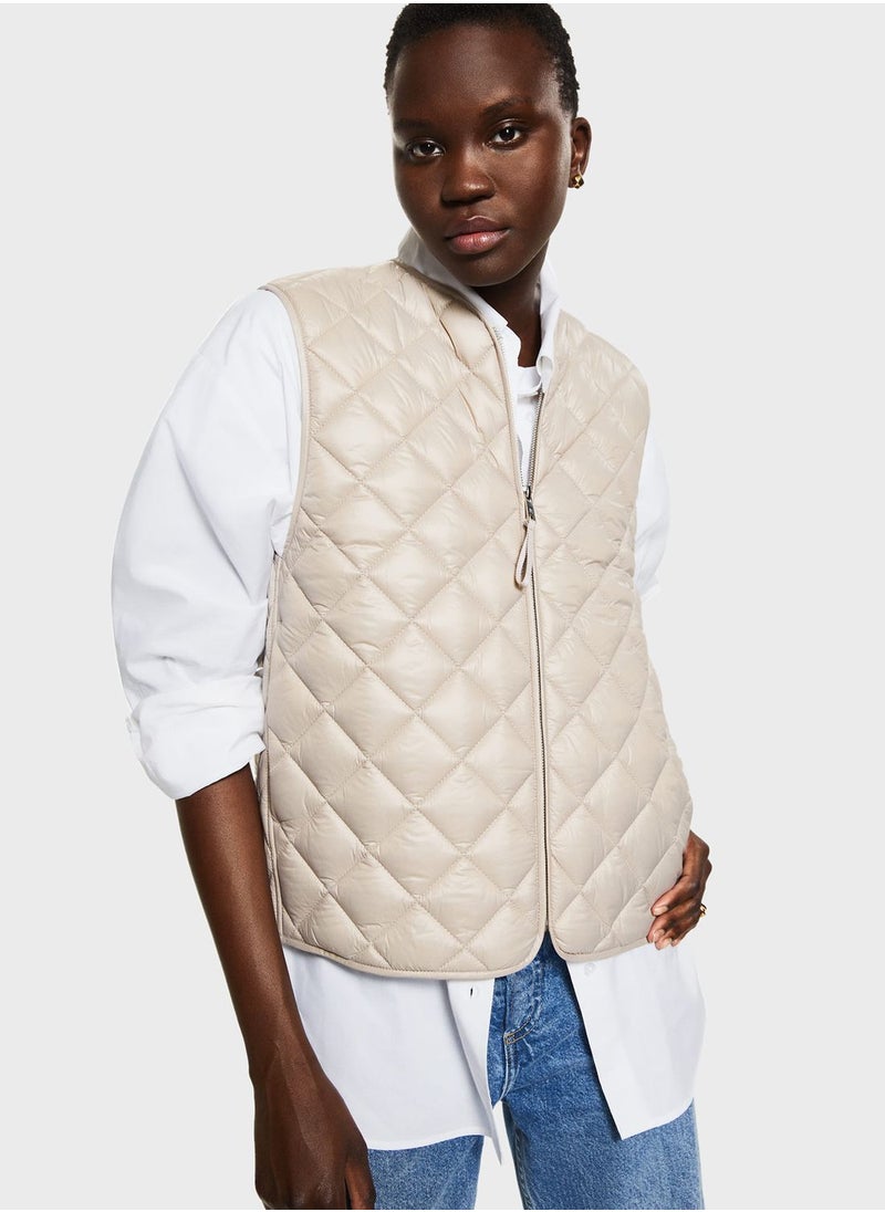 MANGO - Zip Through Quilted Gilet - Image 1