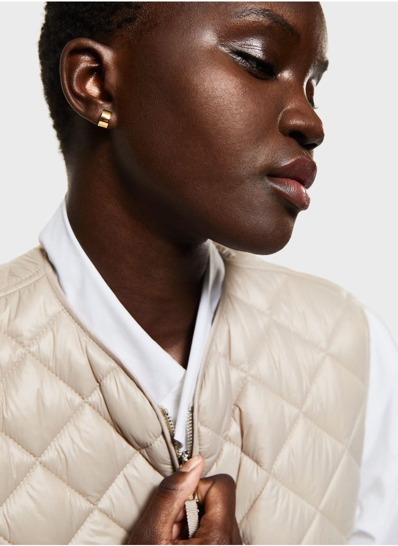 MANGO - Zip Through Quilted Gilet - Image 1
