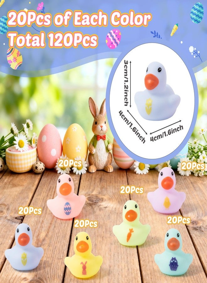 Haooryx Easter Mini Rubber Duck - 60Pcs Rabbit Egg Ducky Novelty Duck Cute Bunny Squeak Bathtub Float Bath Toy for Spring Holiday Decoration Birthday Gift Summer Pool Party Favor Easter Basket Stuffer - Image 2