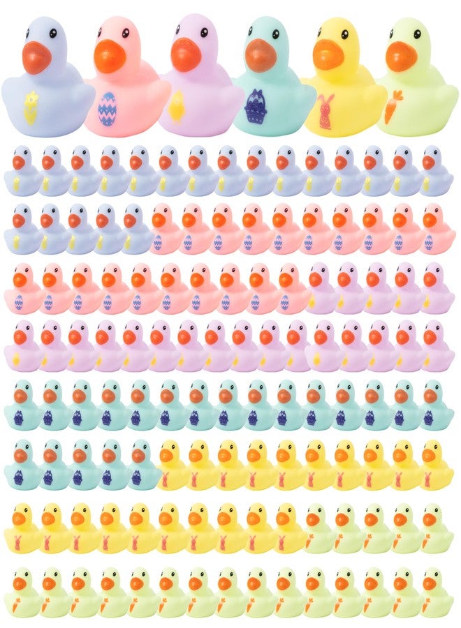 Haooryx Easter Mini Rubber Duck - 60Pcs Rabbit Egg Ducky Novelty Duck Cute Bunny Squeak Bathtub Float Bath Toy for Spring Holiday Decoration Birthday Gift Summer Pool Party Favor Easter Basket Stuffer - Image 1