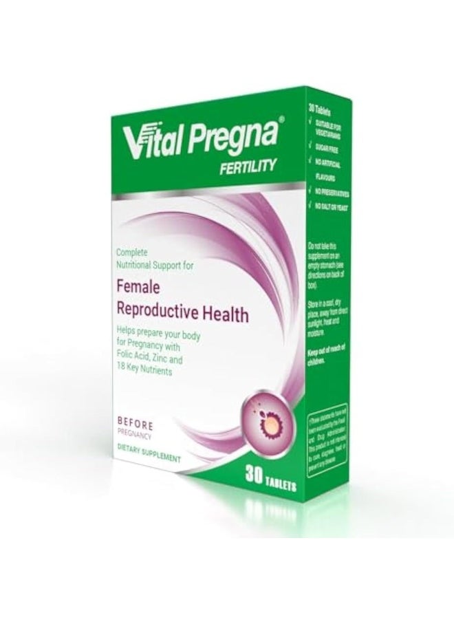 Vital Healthcare Vital Pregna Fertility For Female Reproductive Health Helps To Prepare Your Body 30 Tablets 