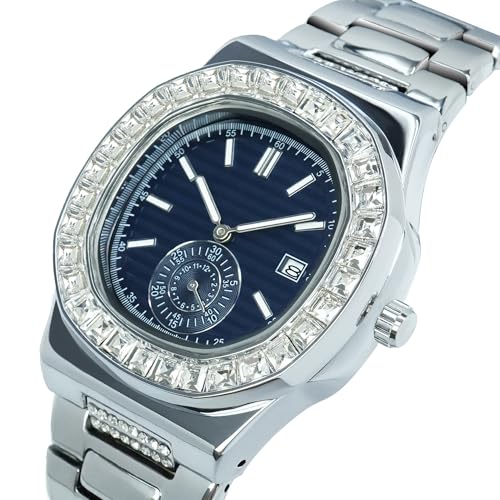 BARAMON Wrist Watches for Men, Nautilus Stainless Steel Quartz Movement Date Luxury Style Men's Luminous Hands Casual Business Watches - Image 2