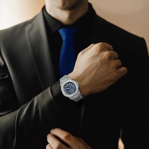 BARAMON Wrist Watches for Men, Nautilus Stainless Steel Quartz Movement Date Luxury Style Men's Luminous Hands Casual Business Watches - Image 5