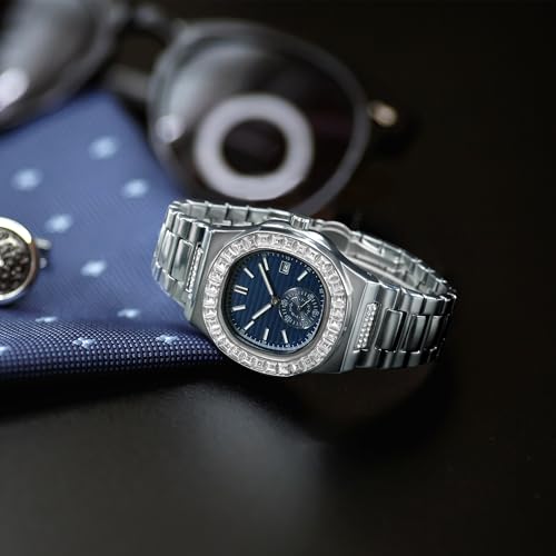 BARAMON Wrist Watches for Men, Nautilus Stainless Steel Quartz Movement Date Luxury Style Men's Luminous Hands Casual Business Watches - Image 4