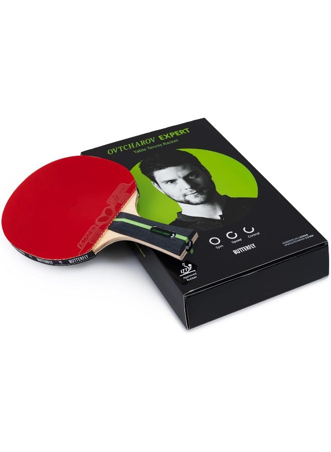 Butterfly Ovtcharov Expert Table Tennis Bat, Professional Table Tennis Bat for Advanced & Competition Players, ITTF Approved for Competitions, Extremely Grippy/Sticky Pads for Maximum Spin - Image 1