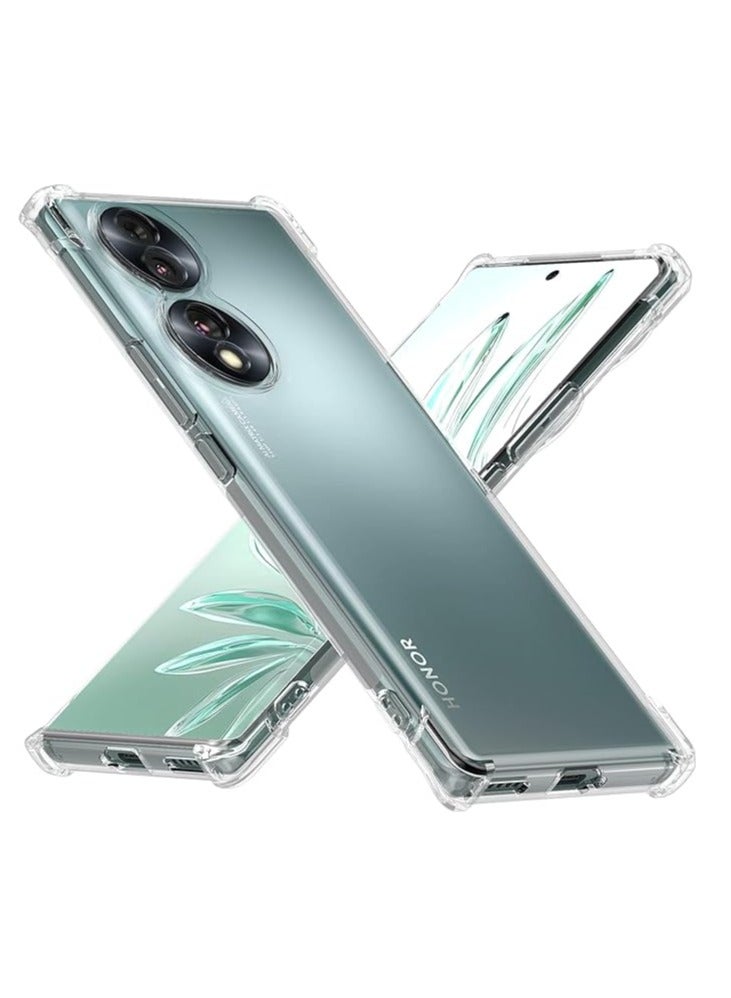 غطاء شفاف من HONOR X7B 5G ناعم من مادة TPU ومطاط السيليكون الشفاف وغطاء خلفي مقوى ممتص للصدمات لهاتف Honor X7b شفاف - Image 1