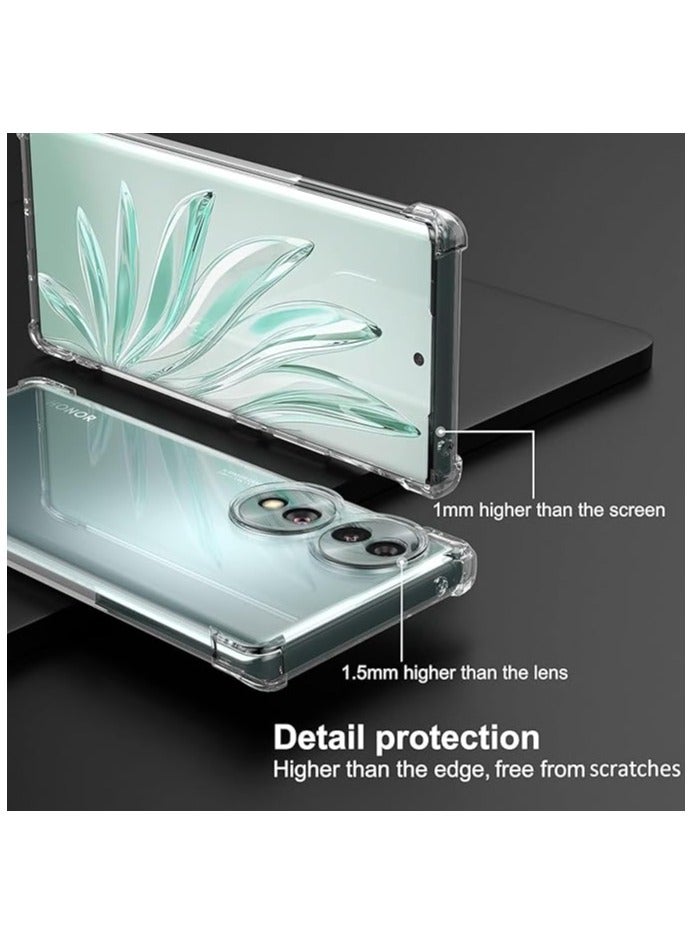 غطاء شفاف من HONOR X7B 5G ناعم من مادة TPU ومطاط السيليكون الشفاف وغطاء خلفي مقوى ممتص للصدمات لهاتف Honor X7b شفاف - Image 4