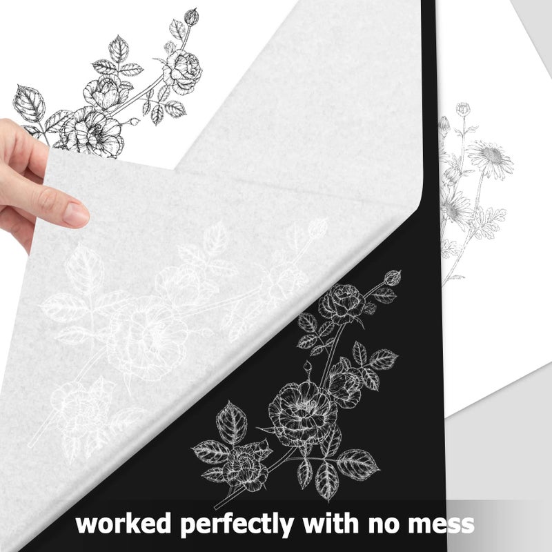 PSLER 30PCS White Carbon Transfer Paper for Wood Burning Craft, Paper, Canvas and Other Art Craft Surfaces A4 Size 8.27 X 11.81 Inch - Image 3