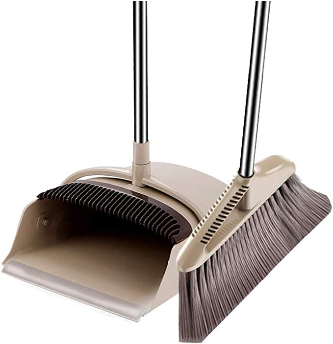 Mammoth Household Broom Foldable Garbage Bucket Plastic Broom Quick Sweeping Standing Sweep Set with Broom Multicolored - Image 1