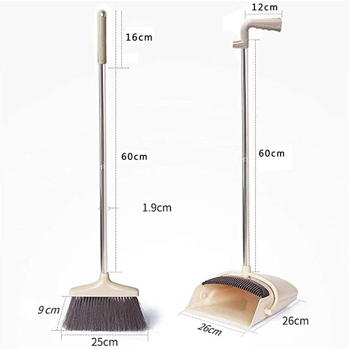 Mammoth Household Broom Foldable Garbage Bucket Plastic Broom Quick Sweeping Standing Sweep Set with Broom Multicolored - Image 2